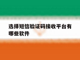 选择短信验证码接收平台有哪些软件