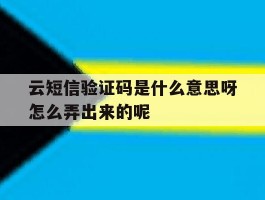 包含云短信验证码是什么意思呀怎么弄出来的呢的词条