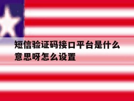 短信验证码接口平台是什么意思呀怎么设置