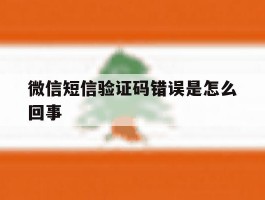 微信短信验证码错误是怎么回事