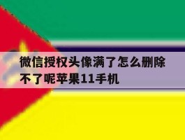 微信授权头像满了怎么删除不了呢苹果11手机的简单介绍