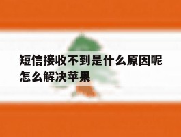 短信接收不到是什么原因呢怎么解决苹果
