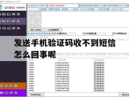 发送手机验证码收不到短信怎么回事呢