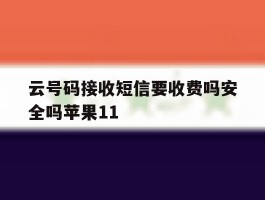 云号码接收短信要收费吗安全吗苹果11的简单介绍