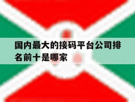 国内最大的接码平台公司排名前十是哪家