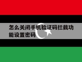 怎么关闭手机验证码拦截功能设置密码