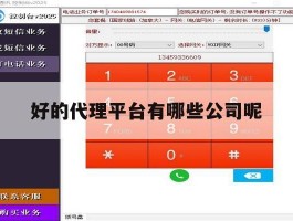 好的代理平台有哪些公司呢