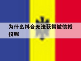 为什么抖音无法获得微信授权呢