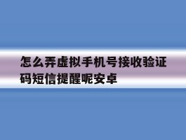 怎么弄虚拟手机号接收验证码短信提醒呢安卓