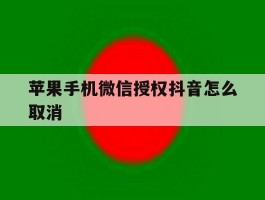 苹果手机微信授权抖音怎么取消