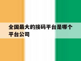 全国最大的接码平台是哪个平台公司
