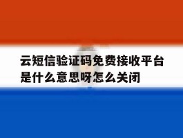 包含云短信验证码免费接收平台是什么意思呀怎么关闭的词条