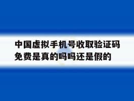 包含中国虚拟手机号收取验证码免费是真的吗吗还是假的的词条
