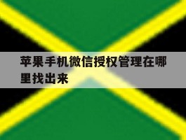 苹果手机微信授权管理在哪里找出来