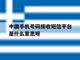 中国手机号码接收短信平台是什么意思呀