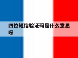 四位短信验证码是什么意思呀
