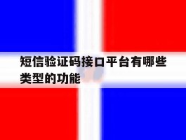 包含短信验证码接口平台有哪些类型的功能的词条