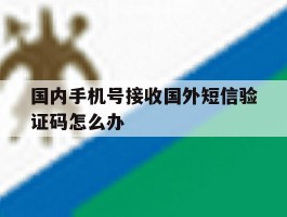 国内手机号接收国外短信验证码怎么办
