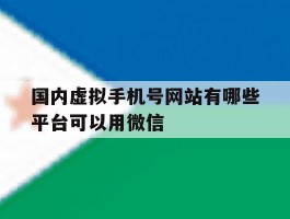 国内虚拟手机号网站有哪些平台可以用微信
