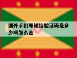 国外手机号短信验证码是多少啊怎么查