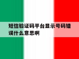 短信验证码平台显示号码错误什么意思啊