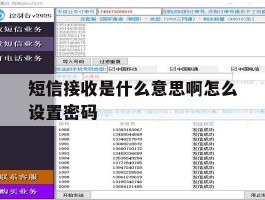 短信接收是什么意思啊怎么设置密码