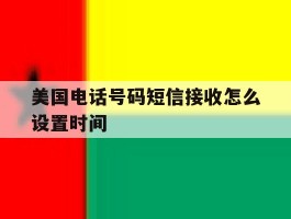 美国电话号码短信接收怎么设置时间