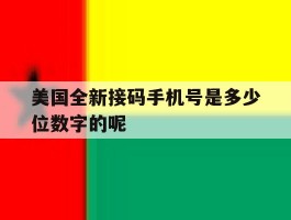美国全新接码手机号是多少位数字的呢