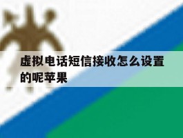 虚拟电话短信接收怎么设置的呢苹果