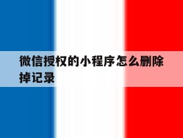 微信授权的小程序怎么删除掉记录