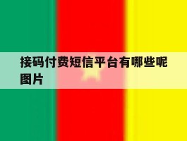 接码付费短信平台有哪些呢图片