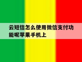 云短信怎么使用微信支付功能呢苹果手机上