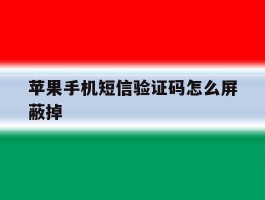 苹果手机短信验证码怎么屏蔽掉