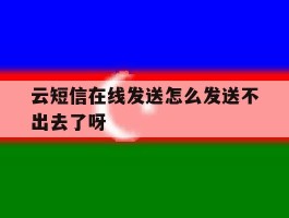 云短信在线发送怎么发送不出去了呀