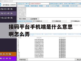 接码平台手机端是什么意思啊怎么弄