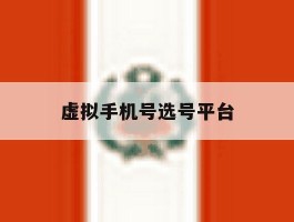 虚拟手机号选号平台