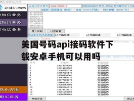 美国号码api接码软件下载安卓手机可以用吗
