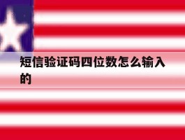 短信验证码四位数怎么输入的