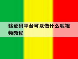 验证码平台可以做什么呢视频教程