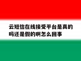 云短信在线接受平台是真的吗还是假的啊怎么回事的简单介绍