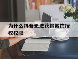 为什么抖音无法获得微信授权权限