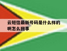 云短信最新号码是什么样的啊怎么回事