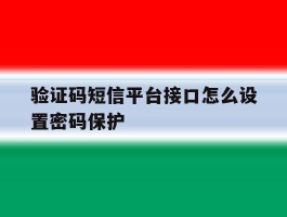 验证码短信平台接口怎么设置密码保护