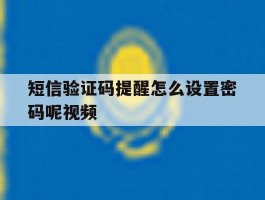 短信验证码提醒怎么设置密码呢视频