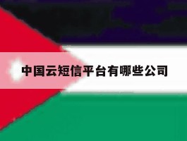 中国云短信平台有哪些公司