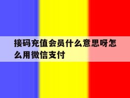 接码充值会员什么意思呀怎么用微信支付的简单介绍