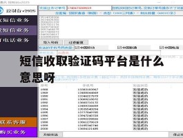 短信收取验证码平台是什么意思呀